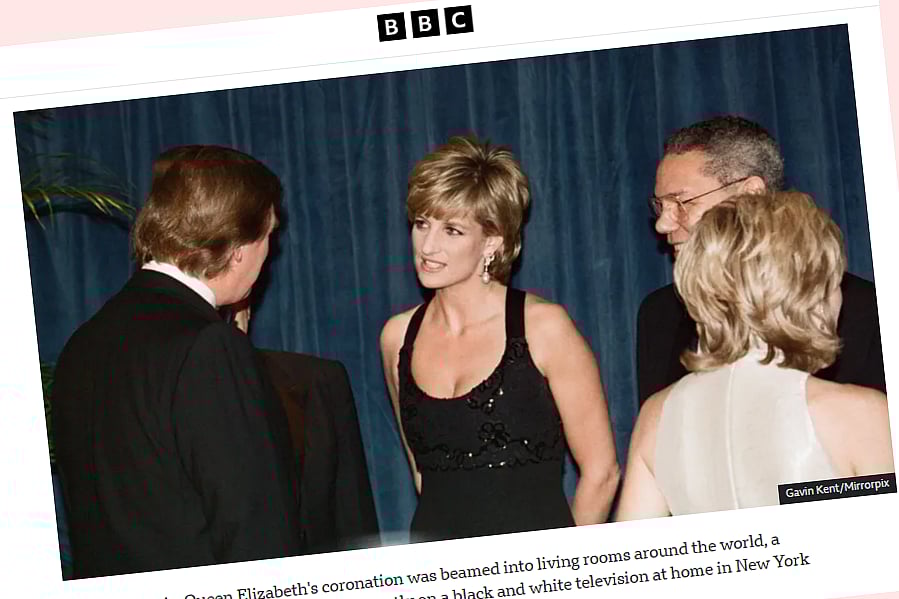 প্রয়াত প্রিন্সেস ডায়ানার সঙ্গে ডোনাল্ড ট্রাম্পসহ অন্যরা। ছবিটির সময়কাল এখানে উল্লেখ করা হয়নি