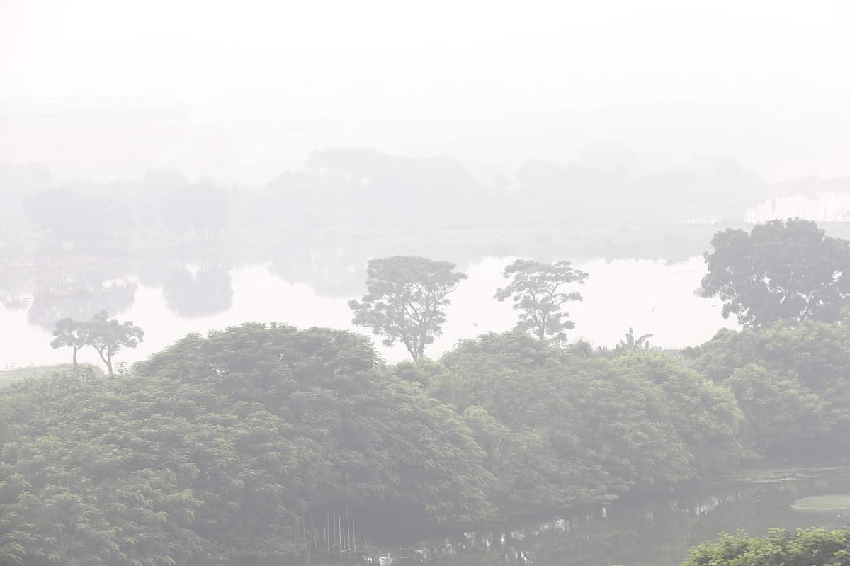 রাজধানীতে সকাল থেকেই আকাশ ছিল ঘোলাটে। খানিকটা মনে হচ্ছিল যেন কুয়াশা পড়ছে। পরিবেশদূষণ এর একটা কারণ বলছেন আবহাওয়াবিদ।   আজ শনিবার সকালে  দিয়াবাড়ি থেকে তোলা