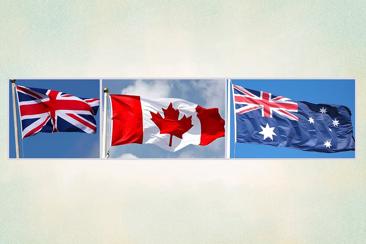 যুক্তরাজ্য, কানাডা ও অস্ট্রেলিয়ার পতাকা