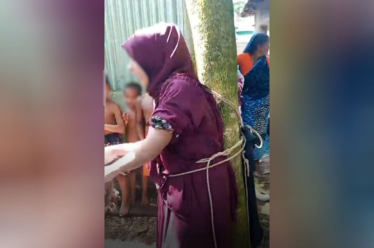 টাঙ্গাইলের সখীপুরে গাছের সঙ্গে বেঁধে নারীকে মারধরের একটি ভিডিও ছড়িয়ে পড়ে ফেসবুকে