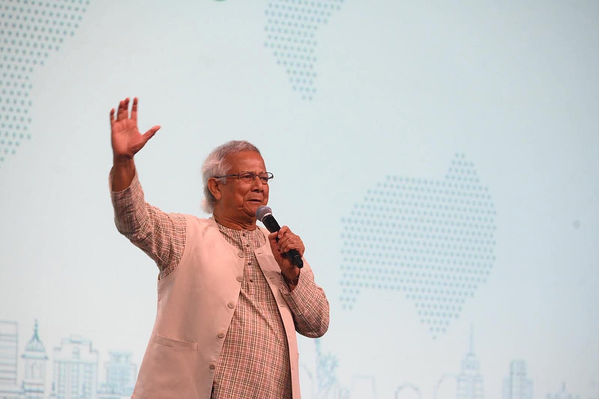 প্রধান উপদেষ্টা অধ্যাপক মুহাম্মদ ইউনূস ‘এনআরবি কানেক্ট ডে: এমপাওয়ারিং গ্লোবাল বাংলাদেশি’ শীর্ষক অনুষ্ঠানে বক্তব্য দেন। যুক্তরাষ্ট্রের নিউইয়র্কে, ২৭ সেপ্টেম্বর ২০২৫