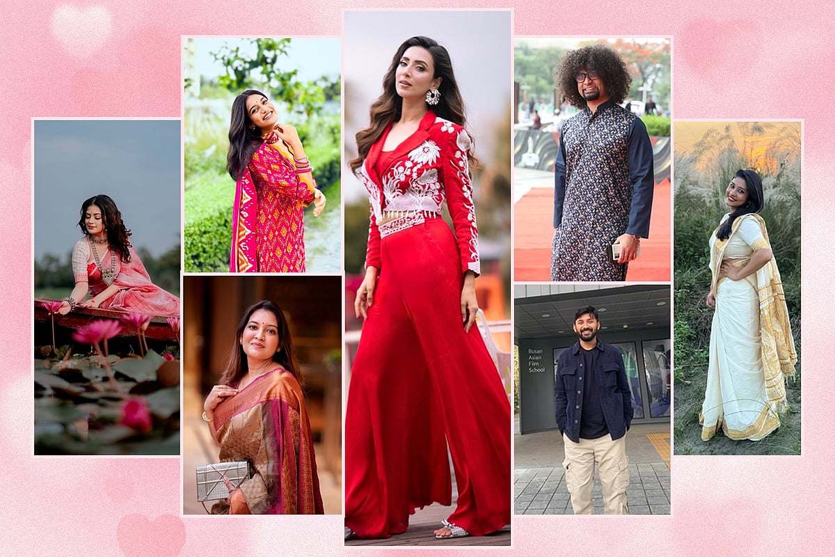 পূজায় তারকারা কে কোথায়। কোলাজ