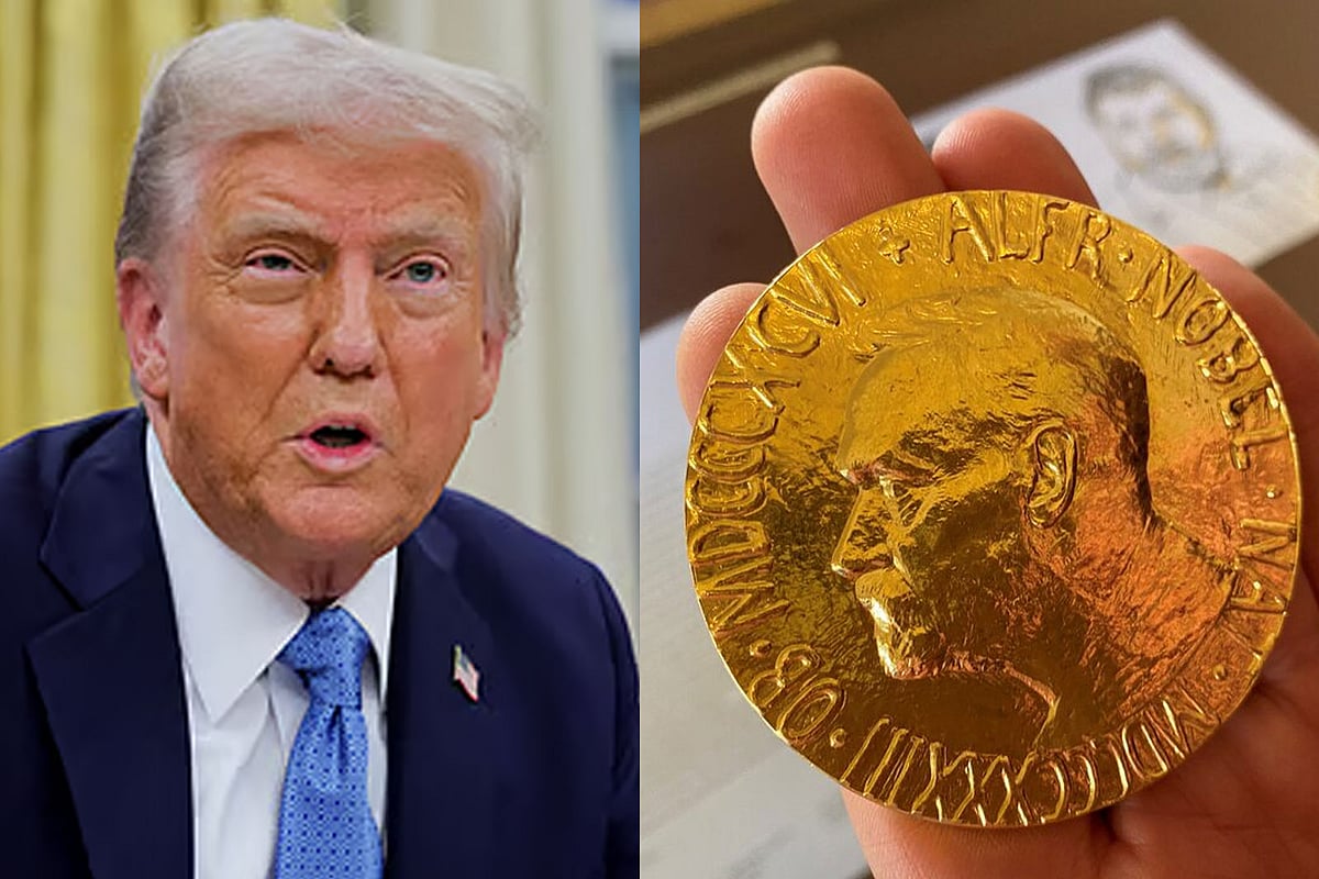 মার্কিন প্রেসিডেন্ট ডোনাল্ড ট্রাম্প ও নোবেল শান্তি পুরস্কারের রেপ্লিকা