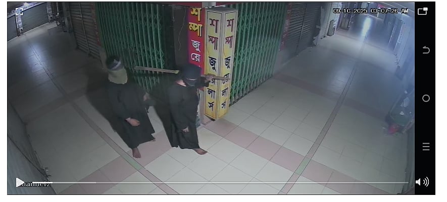 ক্লোজড সার্কিট (সিসিটিভি) ক্যামেরায় চুরির দৃশ্য