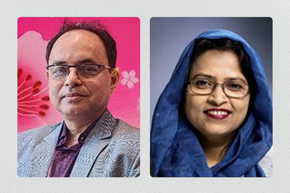 সভাপতি ফজলুল বারী (বাঁয়ে) ও সম্পাদক নাসরিন সুলতানা (ডানে)