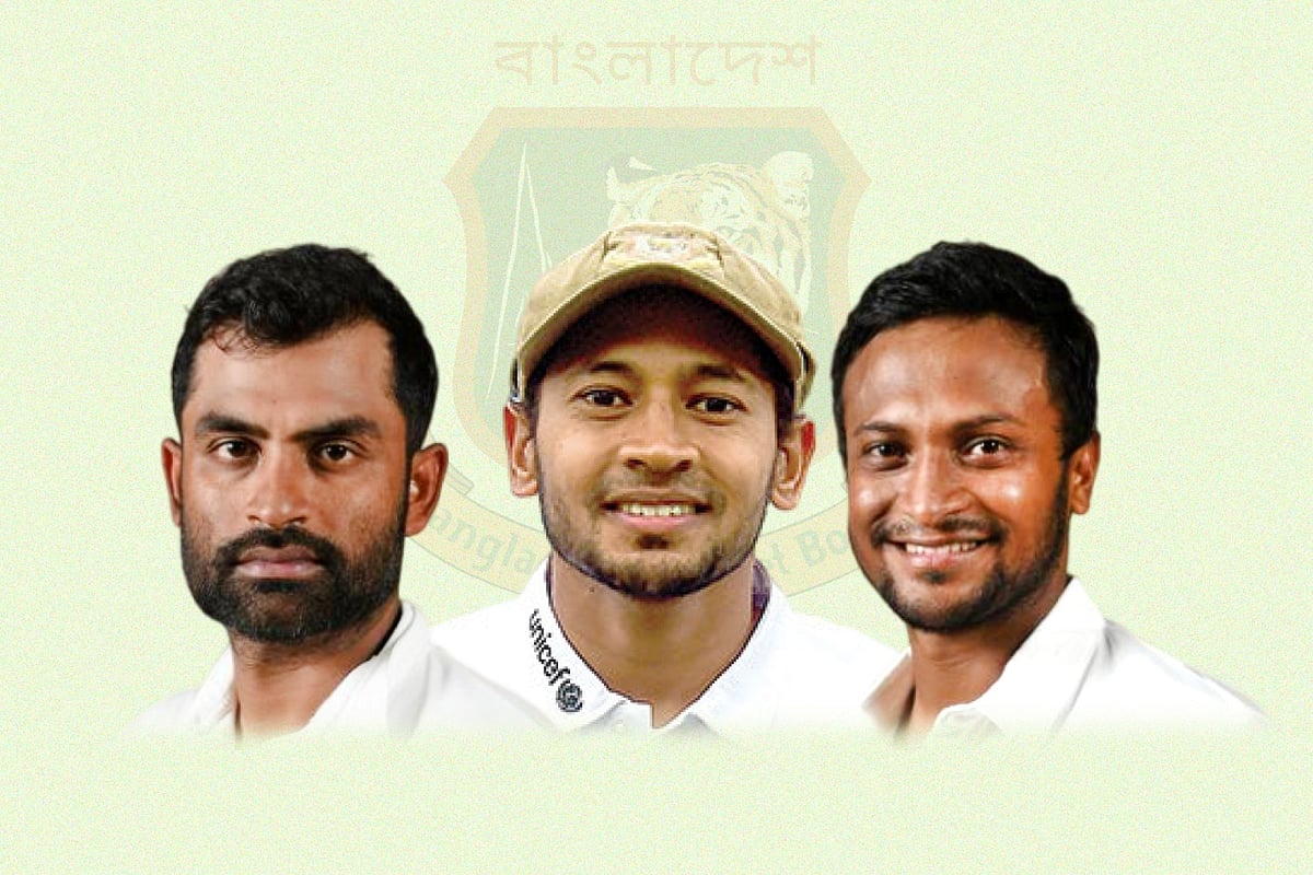 তামিম ইকবাল, মুশফিকুর রহিম ও সাকিব আল হাসান