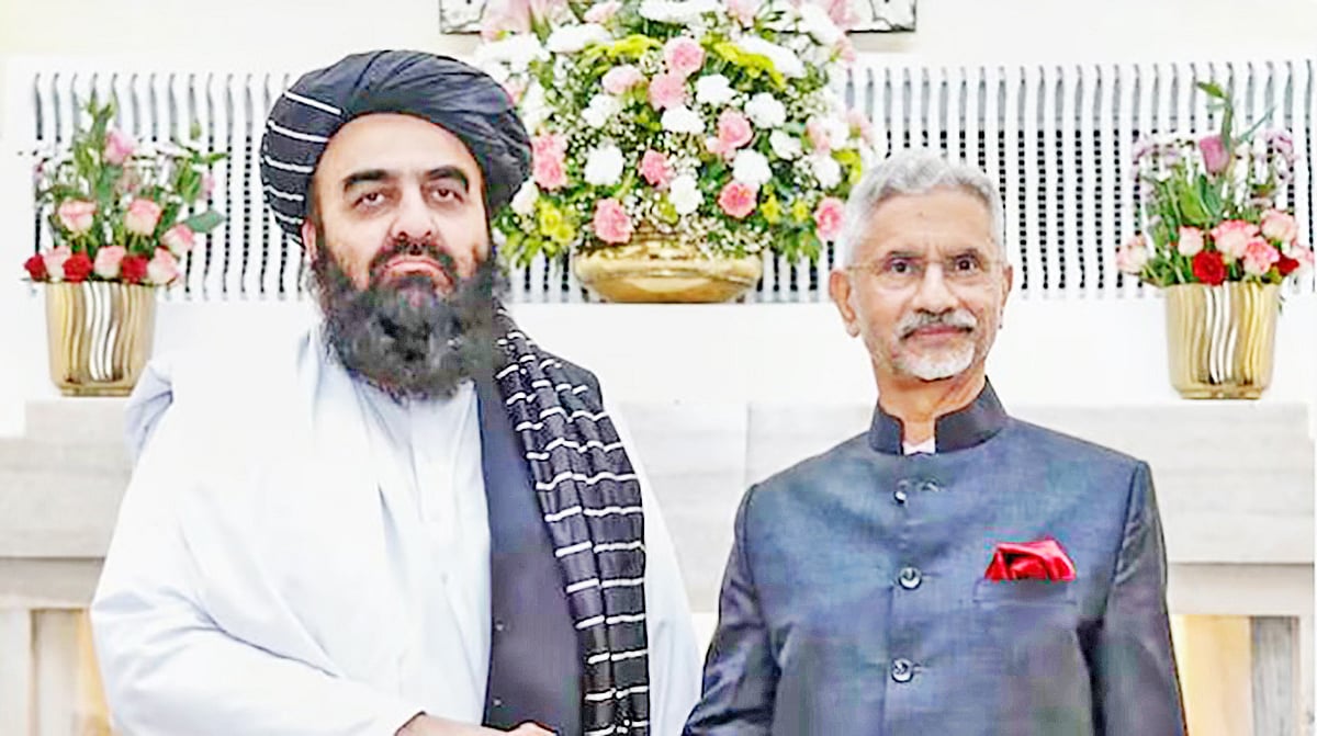 ভারতের পররাষ্ট্রমন্ত্রী এস জয়শঙ্কর ও তালেবান পররাষ্ট্রমন্ত্রী আমির খান মুত্তাকি