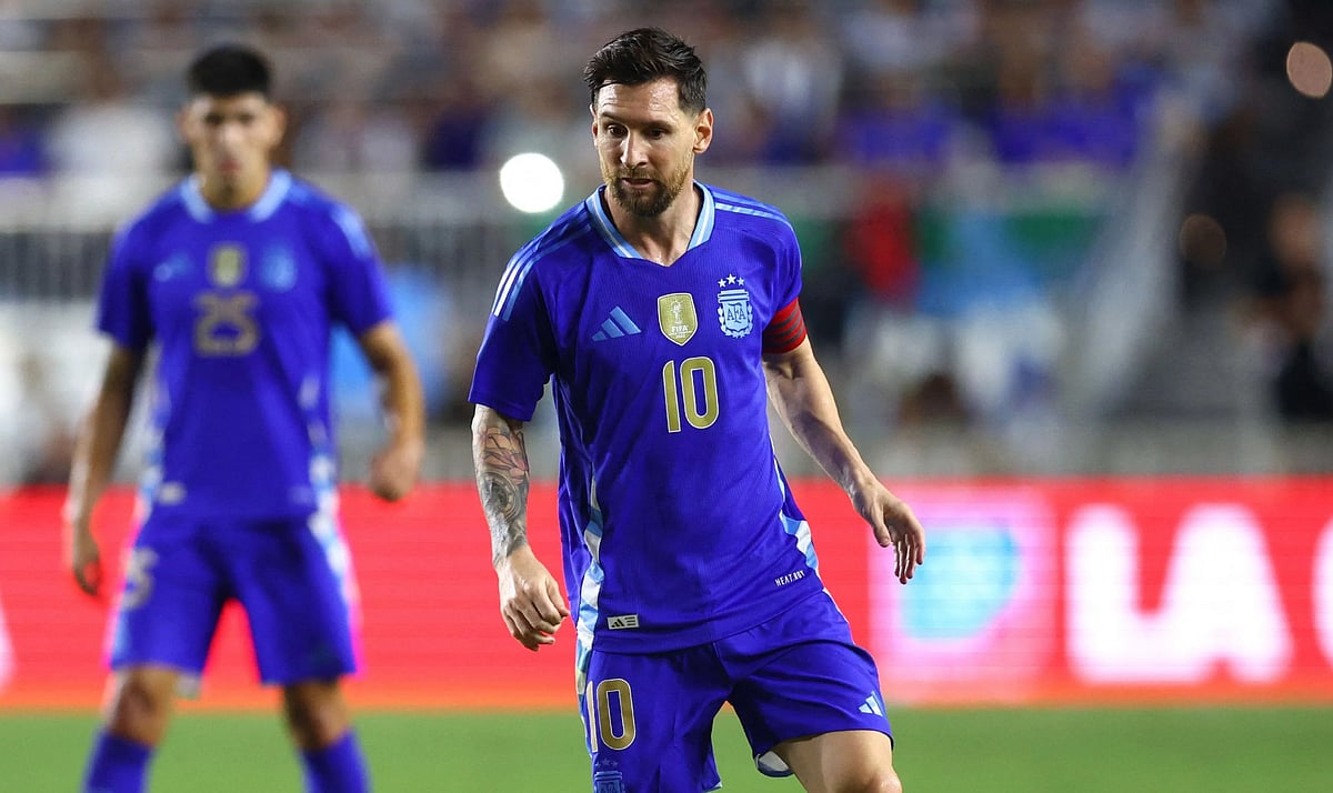 লিওনেল মেসি। আজ মায়ামিতে পুয়ের্তো রিকোর বিপক্ষে প্রীতি ম্যাচে