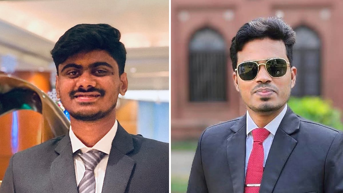 সাদমান আবদুল্লাহ  ও মোহাম্মদ মাহতাপ ইসলাম (ডানে)