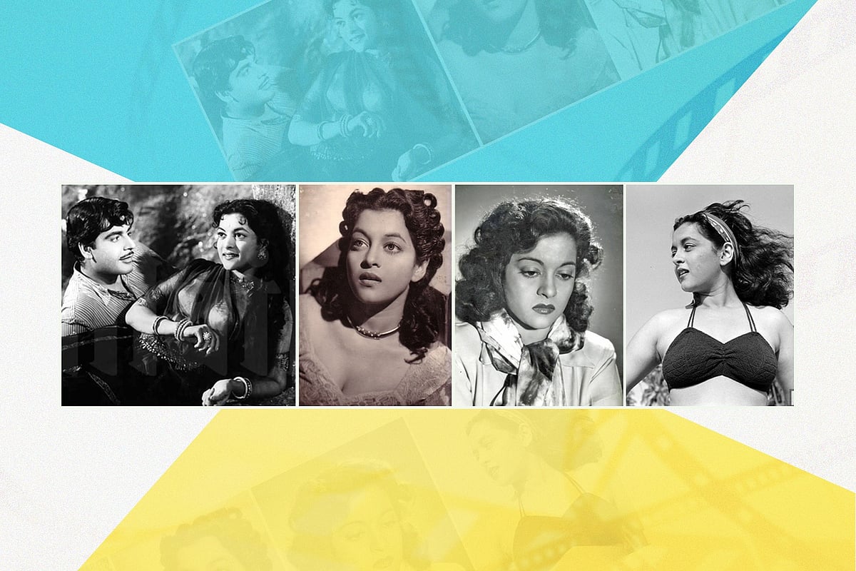 সিনেমার দৃশ্যে নলিনী জয়ন্ত। কোলাজ