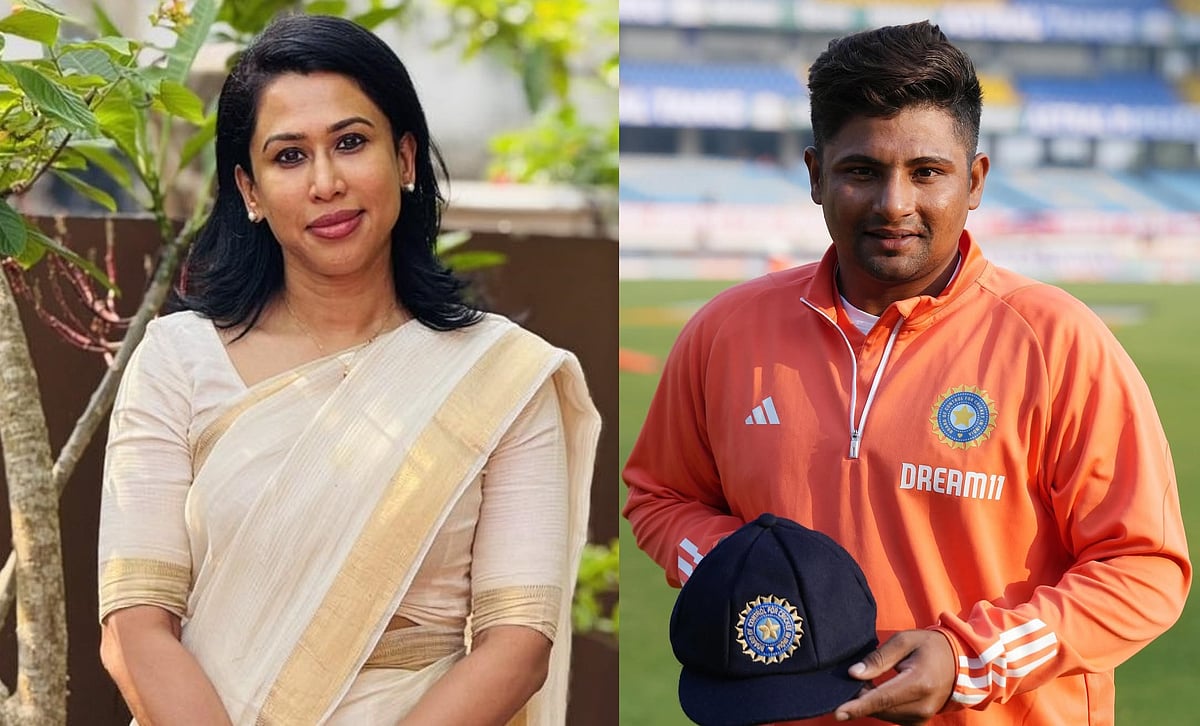 কংগ্রেস নেত্রী শামা মোহাম্মদ (বাঁয়ে) ও ভারতীয় ব্যাটসম্যান সরফরাজ খান