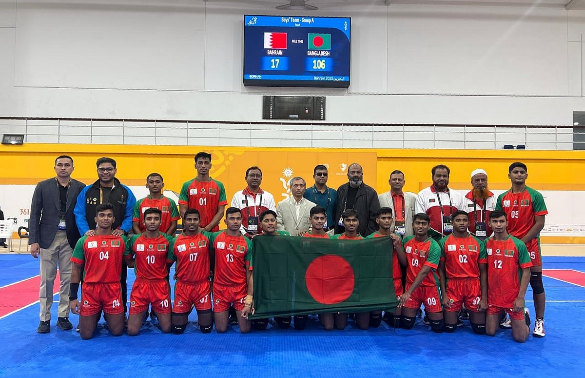 এশিয়ান যুব গেমসে ব্রোঞ্জ জয়ের পর বাংলাদেশের অনূর্ধ্ব–১৮ কাবাডি দল
