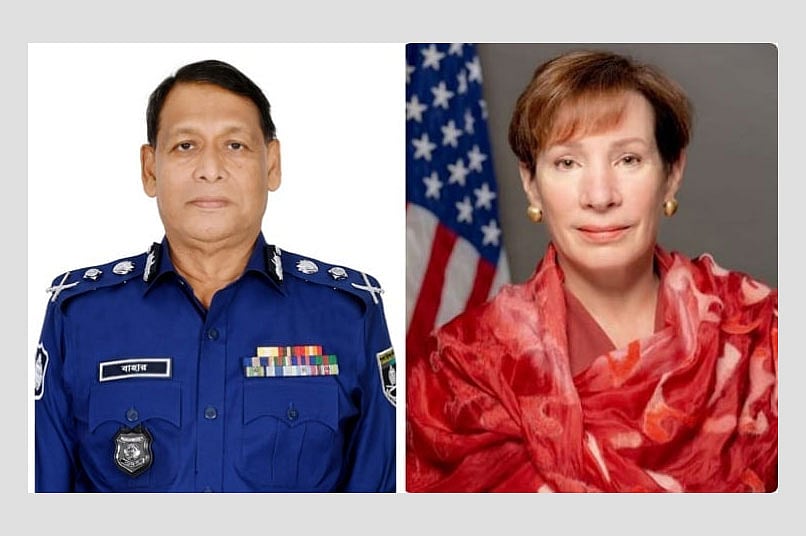 আইজিপি বাহারুল আলম এবং ঢাকায় নিযুক্ত মার্কিন রাষ্ট্রদূত ট্রেসি অ্যান জ্যাকবসন