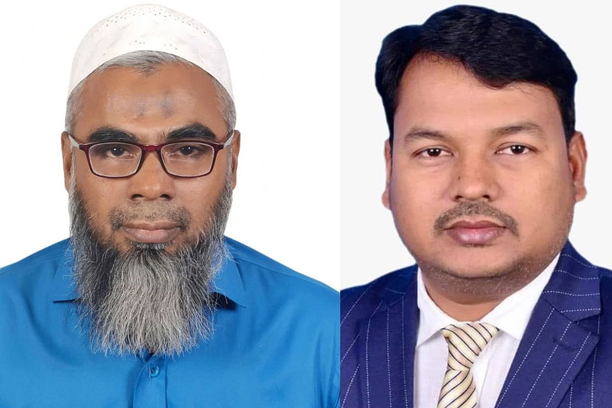রাজশাহী মহানগর বিএনপির সদ্য ঘোষিত কমিটির সভাপতি মামুন অর রশিদ (বাঁয়ে) ও সাধারণ সম্পাদক মাহফুজুর রহমান