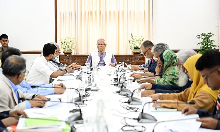 রোববার প্রধান উপদেষ্টা অধ্যাপক মুহাম্মদ ইউনূস রাষ্ট্রীয় অতিথি ভবন যমুনায় ‘সেন্ট্রাল ইন্টিগ্রেটেড মাল্টিমোডাল ট্রান্সপোর্ট সেক্টর মাস্টারপ্ল্যান অব বাংলাদেশ’–সংক্রান্ত প্রান্তিক মূল্যায়ন ও কৌশলগত পরিকল্পনাবিষয়ক আন্তমন্ত্রণালয় বৈঠকে বক্তব্য দেন