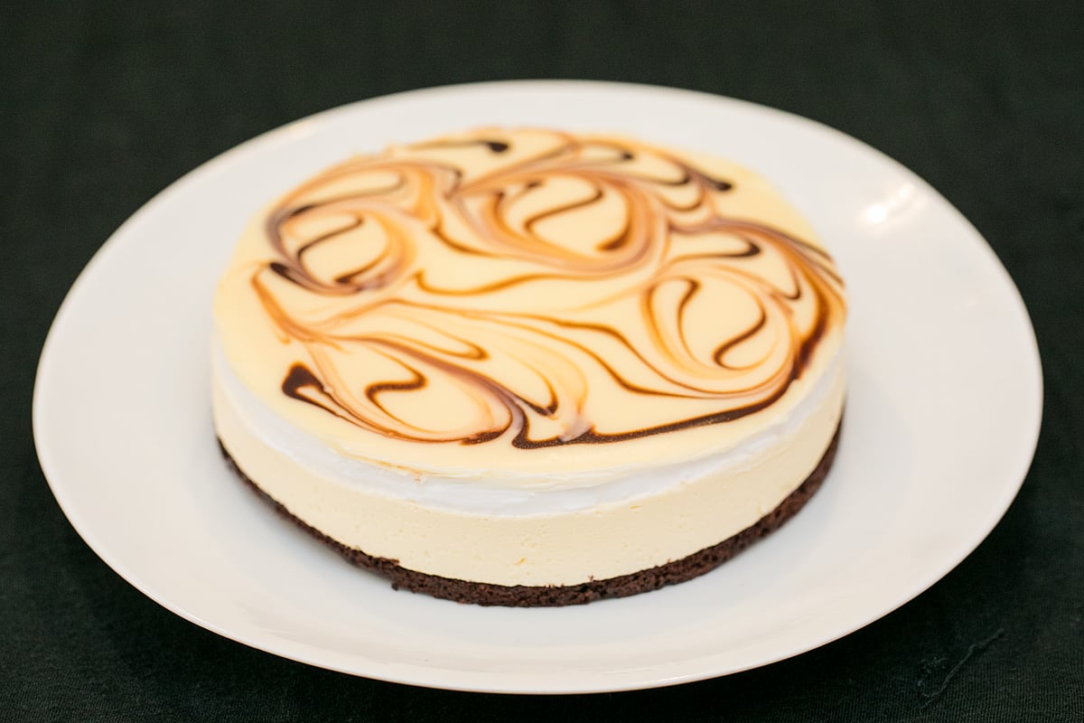 নো বেকড ক্যারামেল কফি চিজ কেক