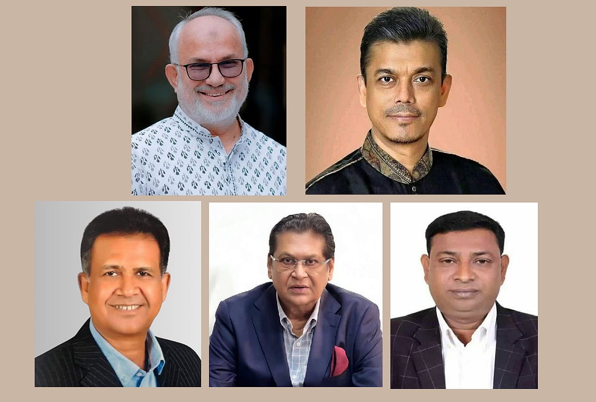 খুলনার পাঁচটি আসনে বিএনপিন প্রার্থী নজরুল ইসলাম ( উপরে বাঁ থেকে), রকিবুল ইসলাম, আজিজুল বারি (নিচে বাঁ থেকে) , আলী আজগর ও মনিরুল হাসান