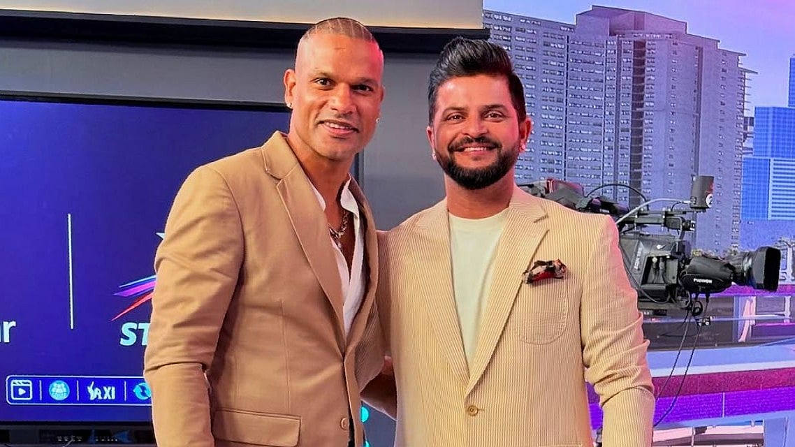 ভারতের সাবেক দুই তারকা ব্যাটসম্যান শিখর ধাওয়ান (বাঁয়ে) ও সুরেশ রায়না