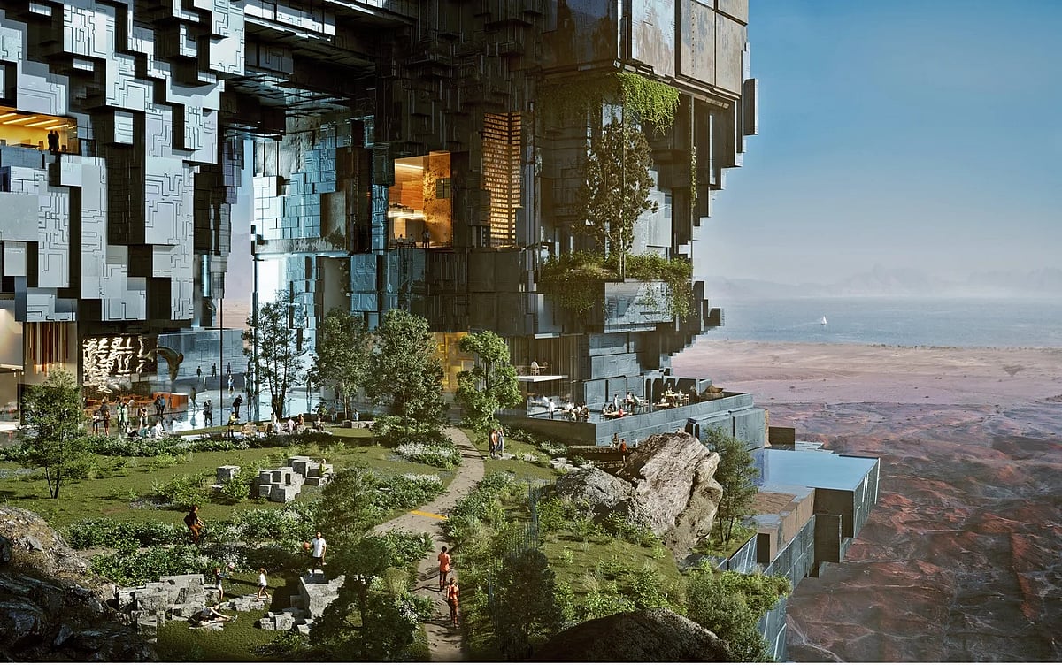 সৌদি আরবের ‘দ্য লাইন’ নামের নগর–পরিকল্পনার নকশা