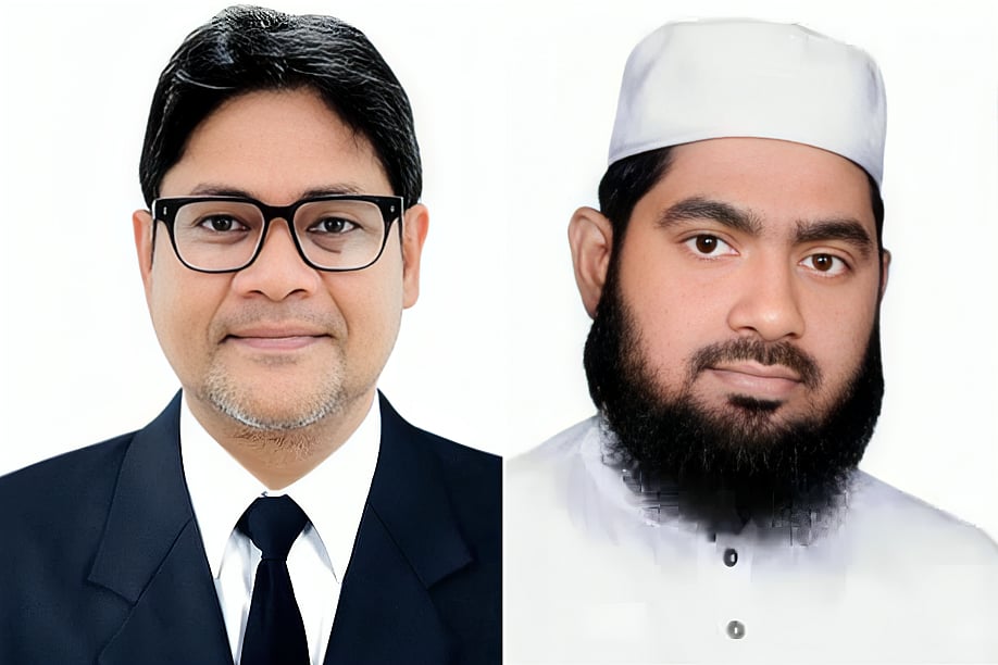 মাইনুল হাসান ভূঁইয়া (বাঁয়ে) ও আবুল হাসানাত আমিনী