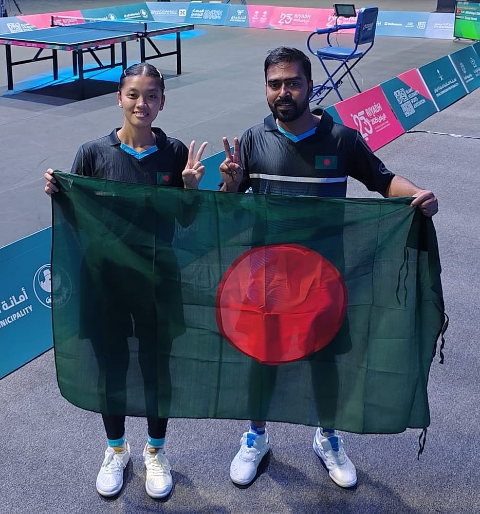 টেবিল টেনিস মিশ্র দ্বৈতে ফাইনালে উঠেছেন জাবেদ–খই খই