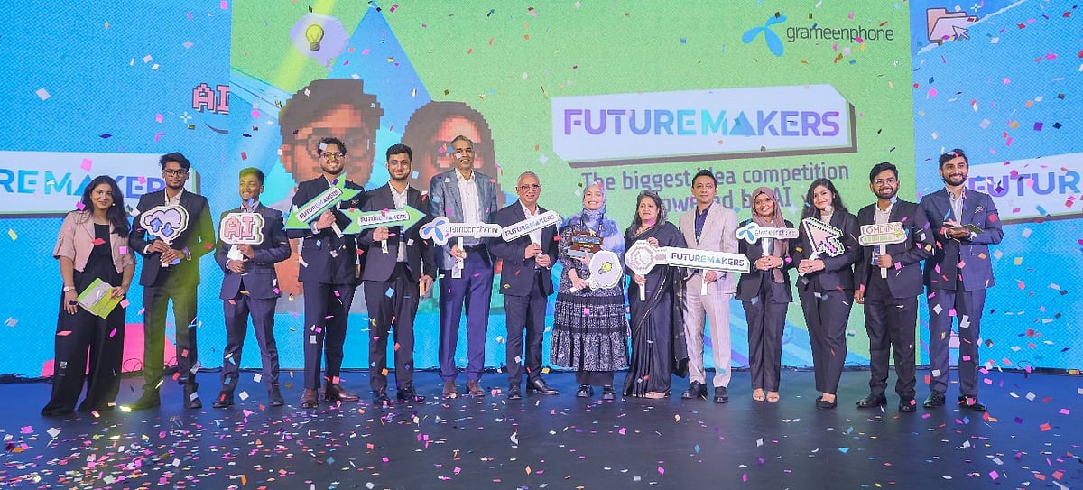 গ্রামীণফোন আয়োজিত প্রথম জাতীয় পর্যায়ের এআই–ভিত্তিক আইডিয়া প্রতিযোগিতা ফিউচারমেকার্সে দেখা গেল শিক্ষার্থীদের বুদ্ধির ঝলক