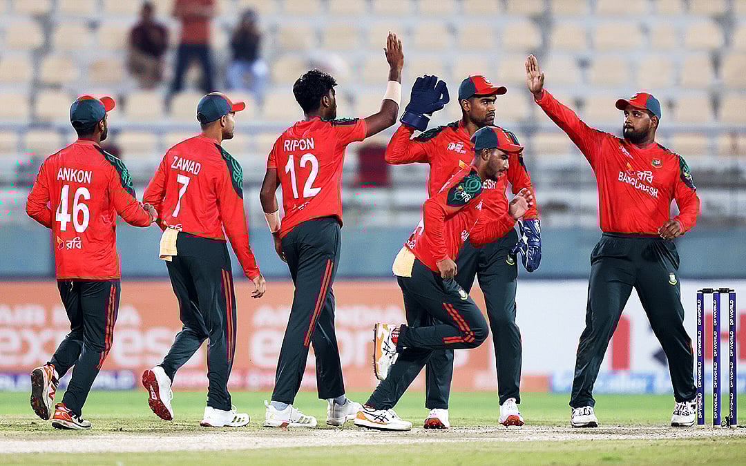 বাংলাদেশের খেলোয়াড়দের উইকেট উদ্‌যাপন