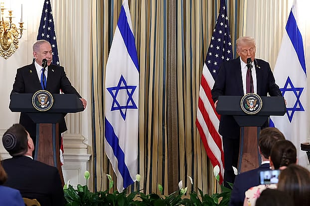 হোয়াইট হাউসে সম্প্রতি এক বৈঠকের পর যৌথ সংবাদ সম্মেলন করেন যুক্তরাষ্ট্রের প্রেসিডেন্ট ডোনাল্ড ট্রাম্প ও ইসরায়েলের প্রধানমন্ত্রী বেনিয়ামিন নেতানিয়াহু