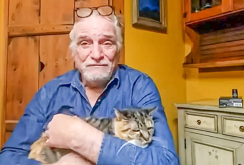 শিয়ান হাবারলির কোলে ১০ বছর পর খুঁজে পাওয়া তাঁর প্রিয় বিড়াল ‘আশা’