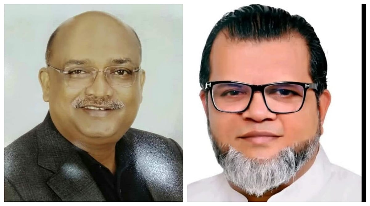 শেখ মুজিবুর রহমান (বাঁয়ে) ও সৈয়দ এহসানুল হুদা