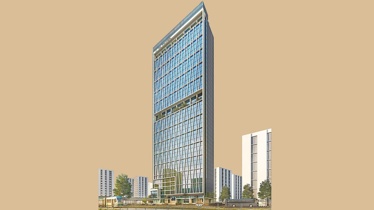 মালিবাগের ডিআইটি রোডে নির্মাণাধীন ৪৫ তলা ‘টিএ টাওয়ার’– এর গ্রাফিকস