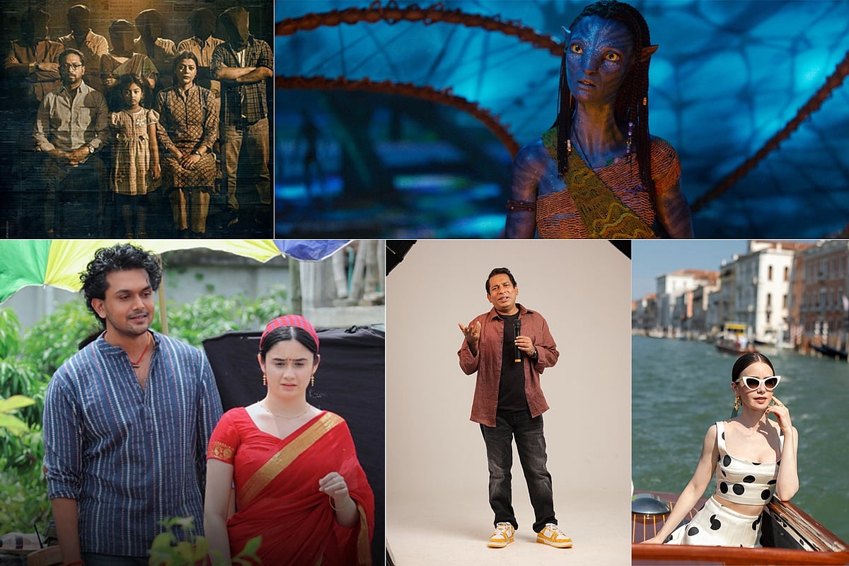 ডিসেম্বরে মুক্তির অপেক্ষায় থাকা আলোচিত সিনেমা ও সিরিজের দৃশ্য। কোলাজ