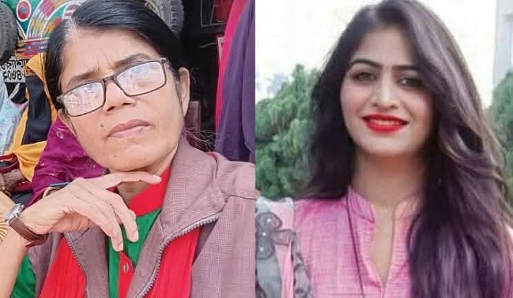 বুড়ি সরকার ও রহিমা রেজা (ডানে)