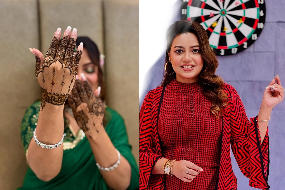 মেহেদিরাঙা হাতে কনার ছবিটি নিয়ে আলোচনা চলছে