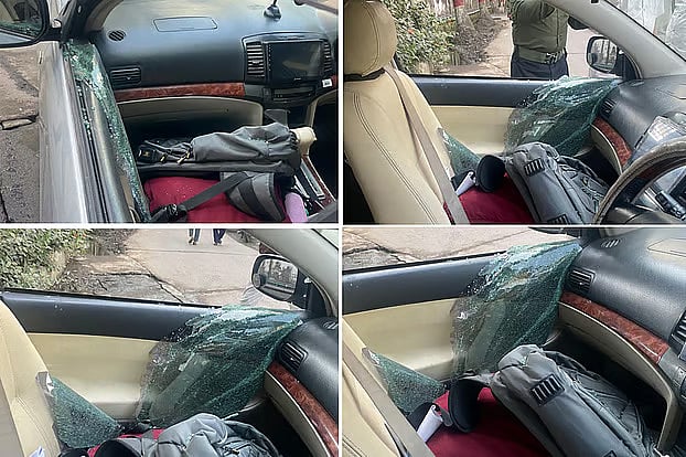 ভাঙচুর করা গাড়ি