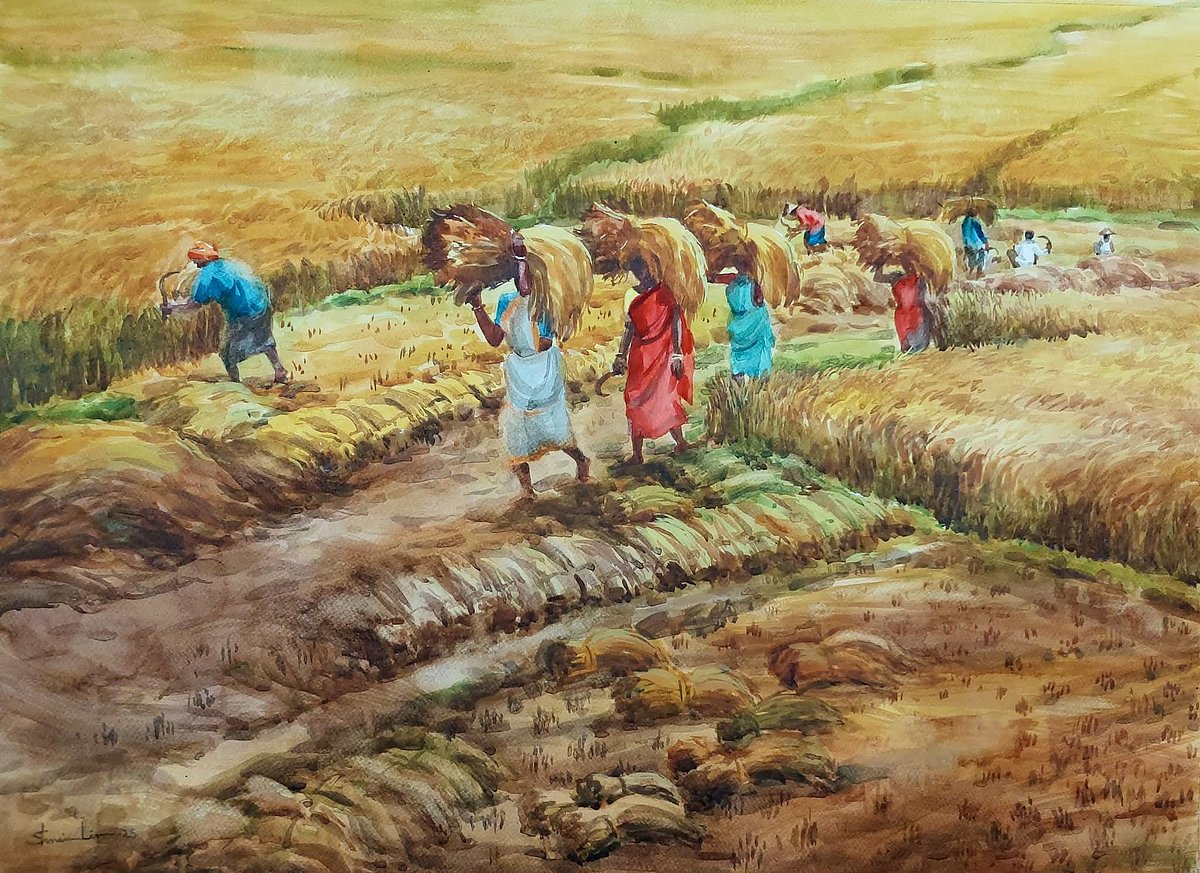 ‘হেমন্তের রং–১’। শিল্পী শারমিন আক্তার লিনা