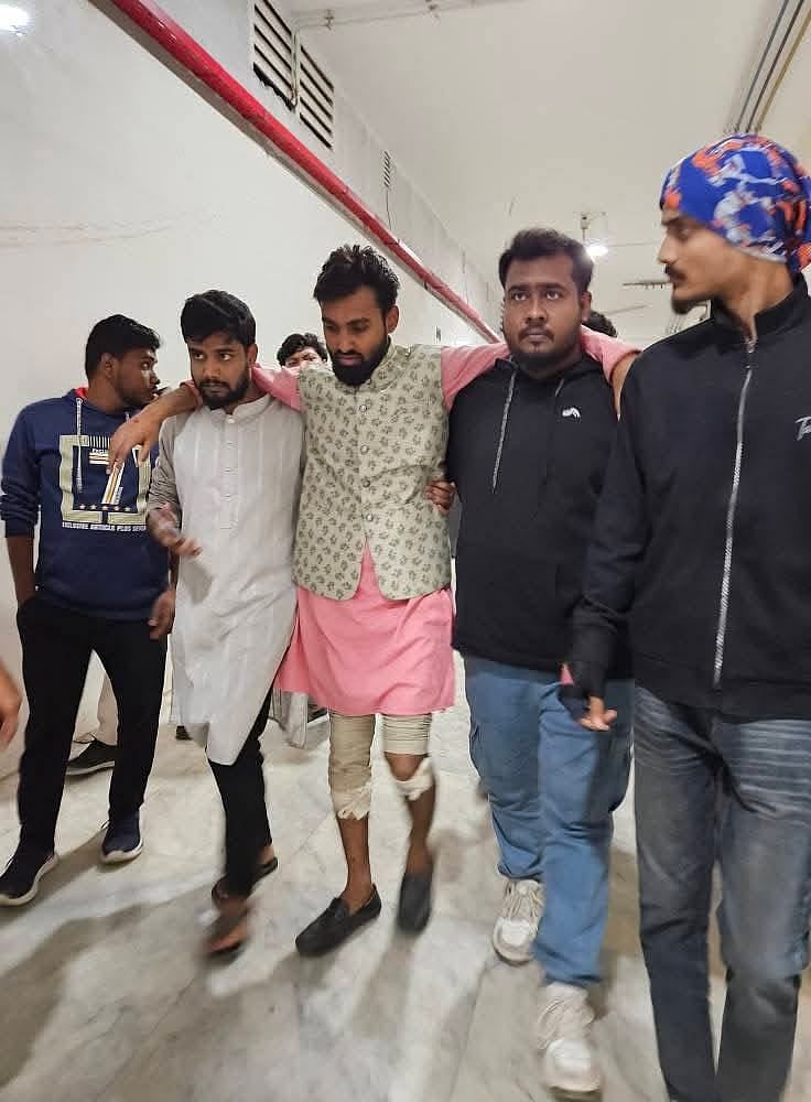 রাজশাহীতে এনসিপি নেতা সড়ক দুর্ঘটনায় আহত। গতকাল সোমবার