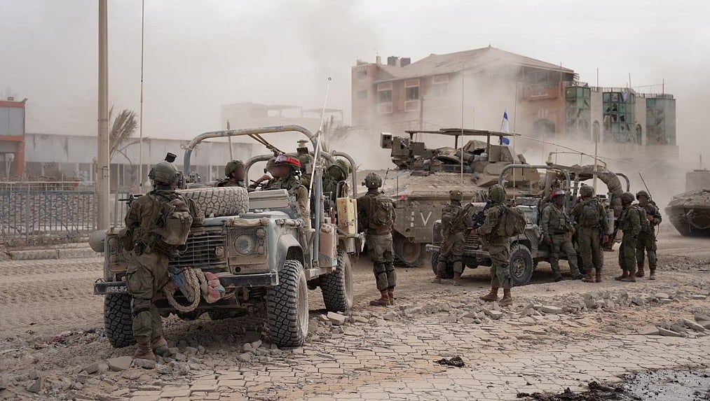 গাজায় ইসরায়েলি সেনাদের অবস্থান।