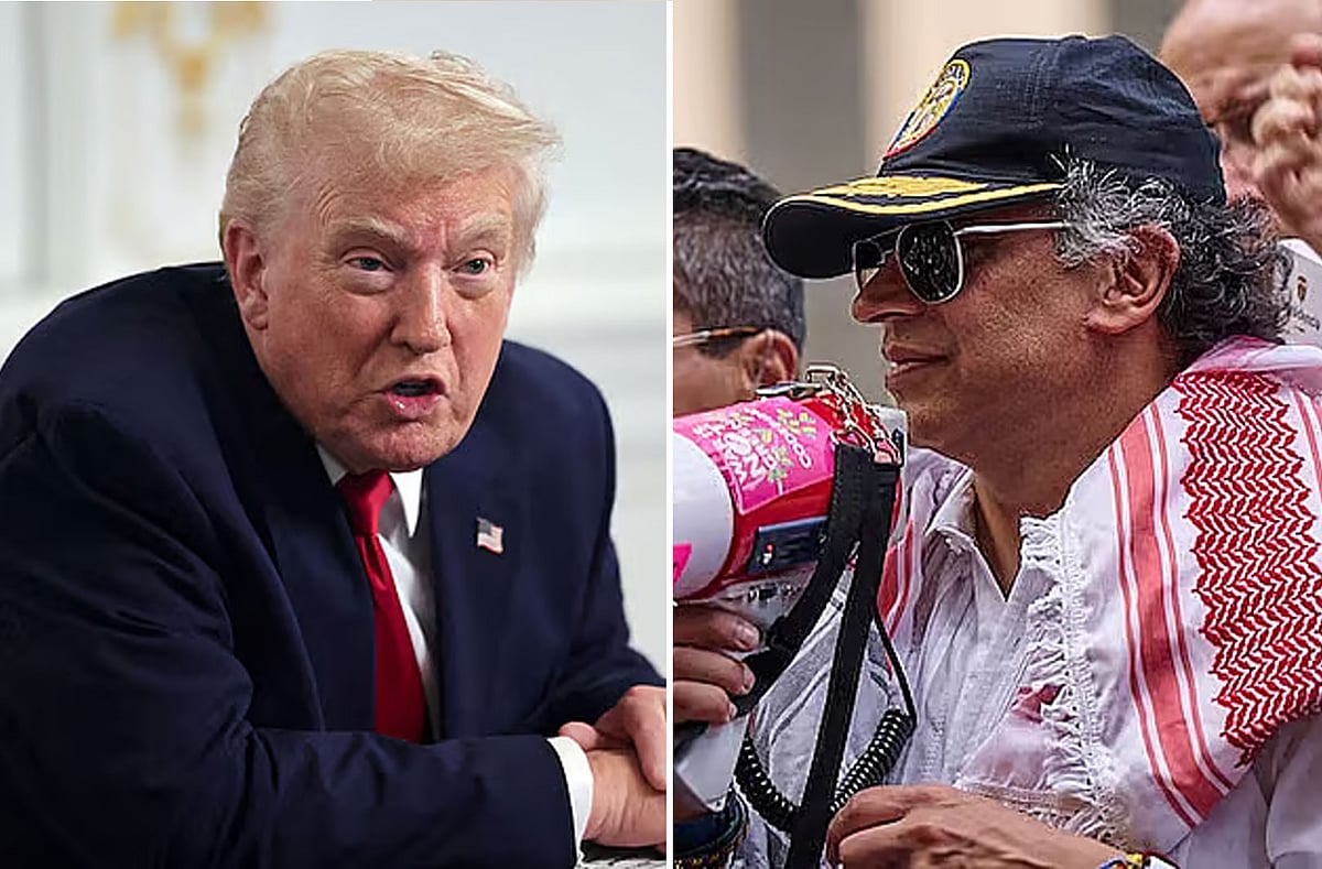 মার্কিন প্রেসিডেন্ট ডোনাল্ড ট্রাম্প ও কলম্বিয়ার প্রেসিডেন্ট গুস্তাভো পেত্রো