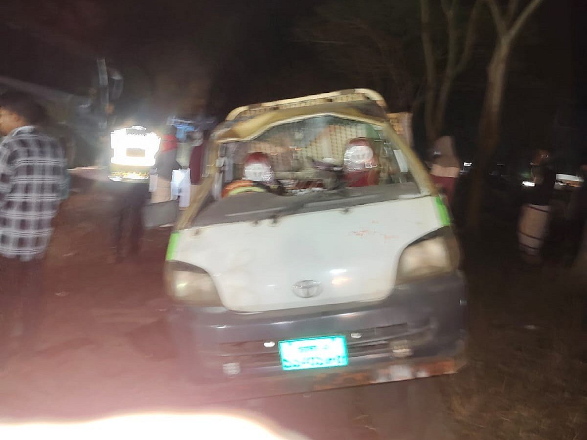 দুর্ঘটনা কবলিত পিকআপ ভ্যান