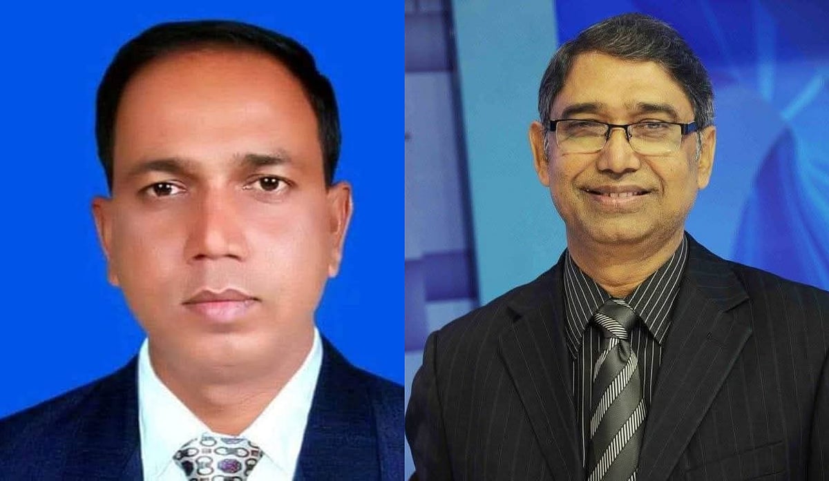 টাঙ্গাইলের সখীপুর পৌর বিএনপির সভাপতি নাসির উদ্দিন (বাঁয়ে) ও টাঙ্গাইল-৮ (সখীপুর-বাসাইল) আসনের বিএনপি মনোনীত প্রার্থী আহমেদ আযম খান