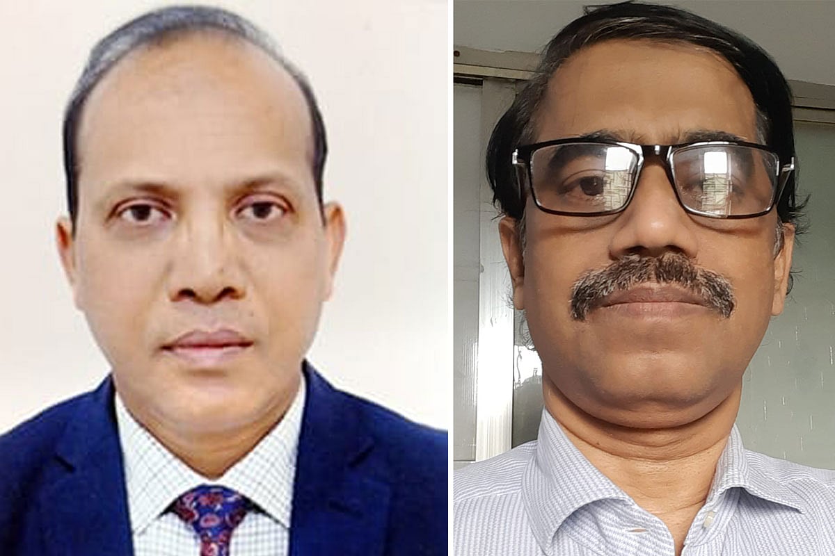 অধ্যাপক খোরশেদ আলম মজুমদার (বাঁয়ে), অধ্যাপক আসাদুর রহমান