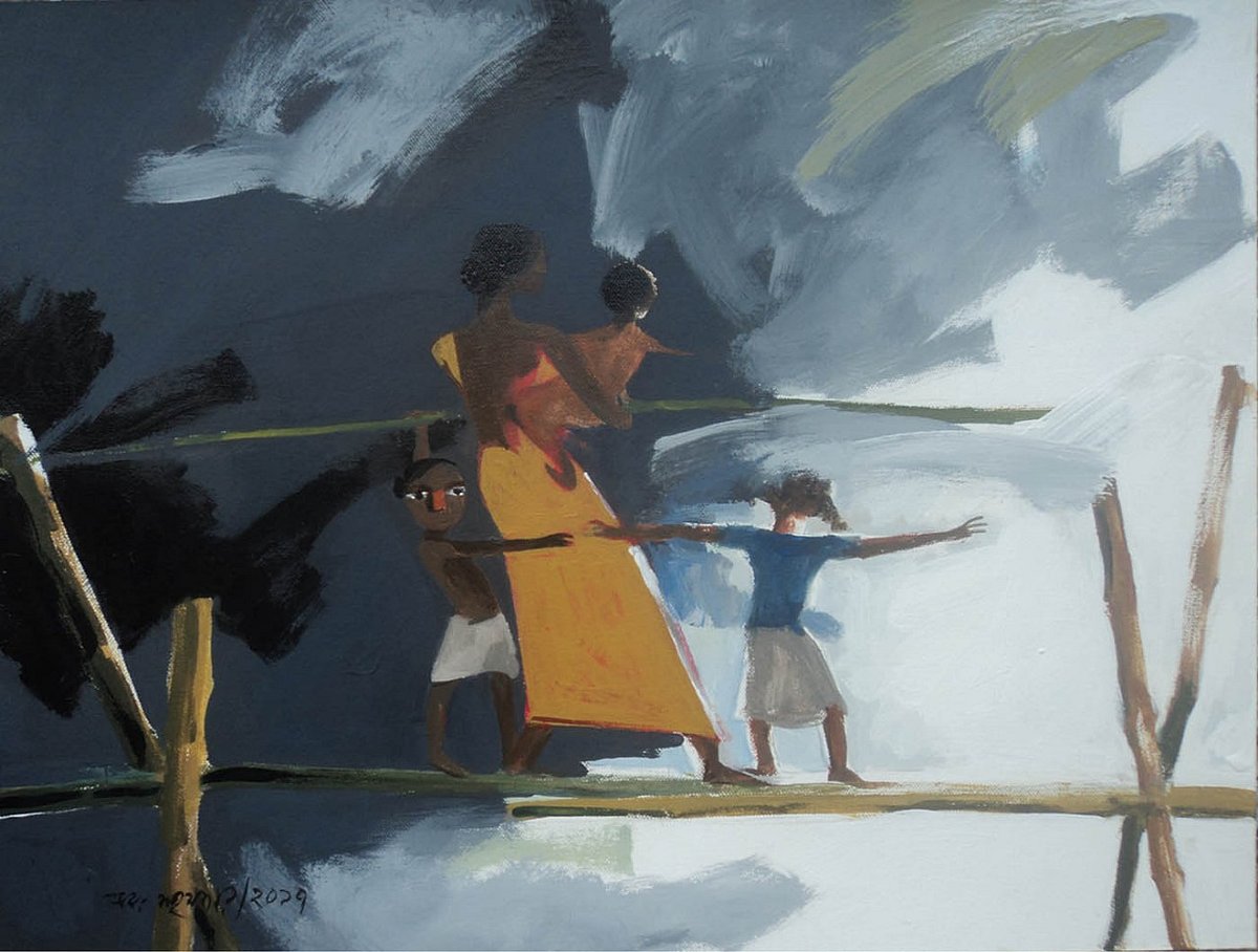 ‘ভীতিকর পারাপার’, শিল্পী সমর মজুমদার