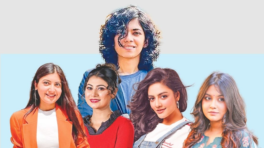 সাদনিমা বিনতে নোমান, মিষ্টি ঘোষ, এনজেল নূর, সুমনা সায়মা ও তাবাসসুম ছোঁয়া। কোলাজ