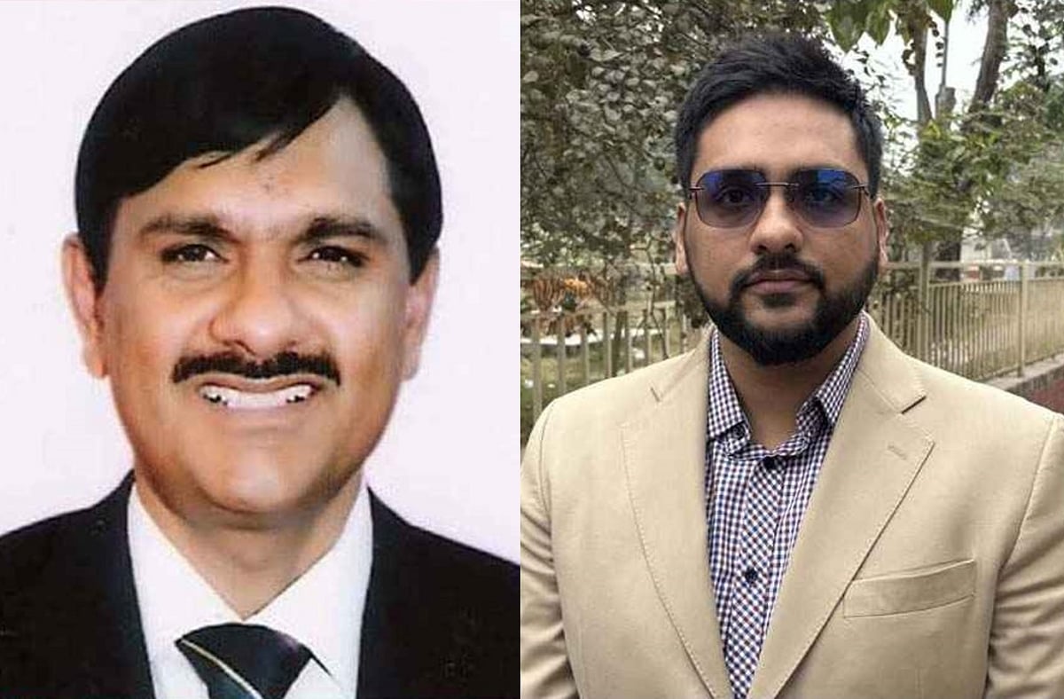 গণ অধিকার পরিষদ মনোনীত প্রার্থী এইচ এম গোলাম রেজা ও তাঁর ছেলে জাতীয় পার্টির (রুহুল আমিন হাওলাদার) প্রার্থী হোসাইন মোহাম্মদ মায়াজ