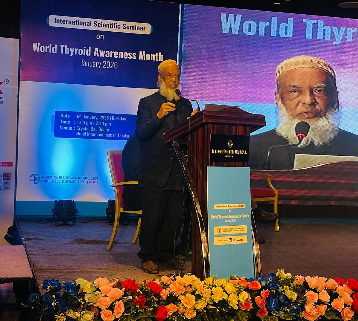 বিশ্ব থাইরয়েড সচেতনতা মাস জানুয়ারি ২০২৬ উপলক্ষে রাজধানীর ইন্টারকন্টিনেন্টাল হোটেলের ক্রিস্টাল বলরুমে এ সেমিনার অনুষ্ঠিত হয়