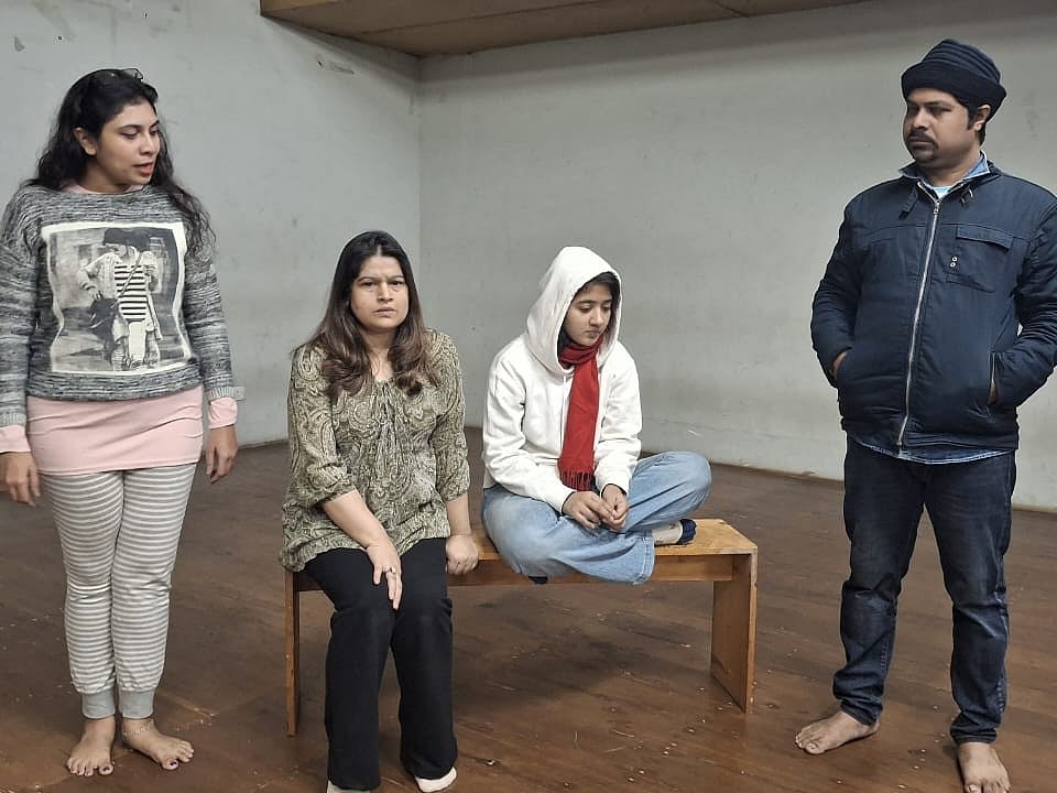 ‘দ্য সি অব সাইলেন্স’ নাটকের মহড়া