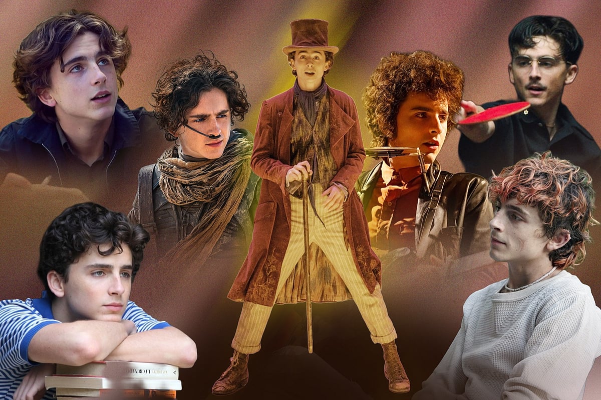 বিভিন্ন সিনেমার দৃশ্যে টিমোথি শ্যালামে। কোলাজ