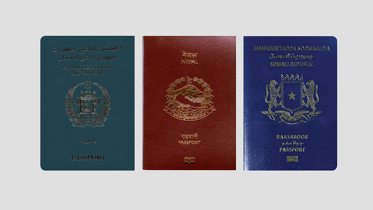 আফগানিস্তান, নেপাল ও সোমালিয়ার পাসপোর্ট