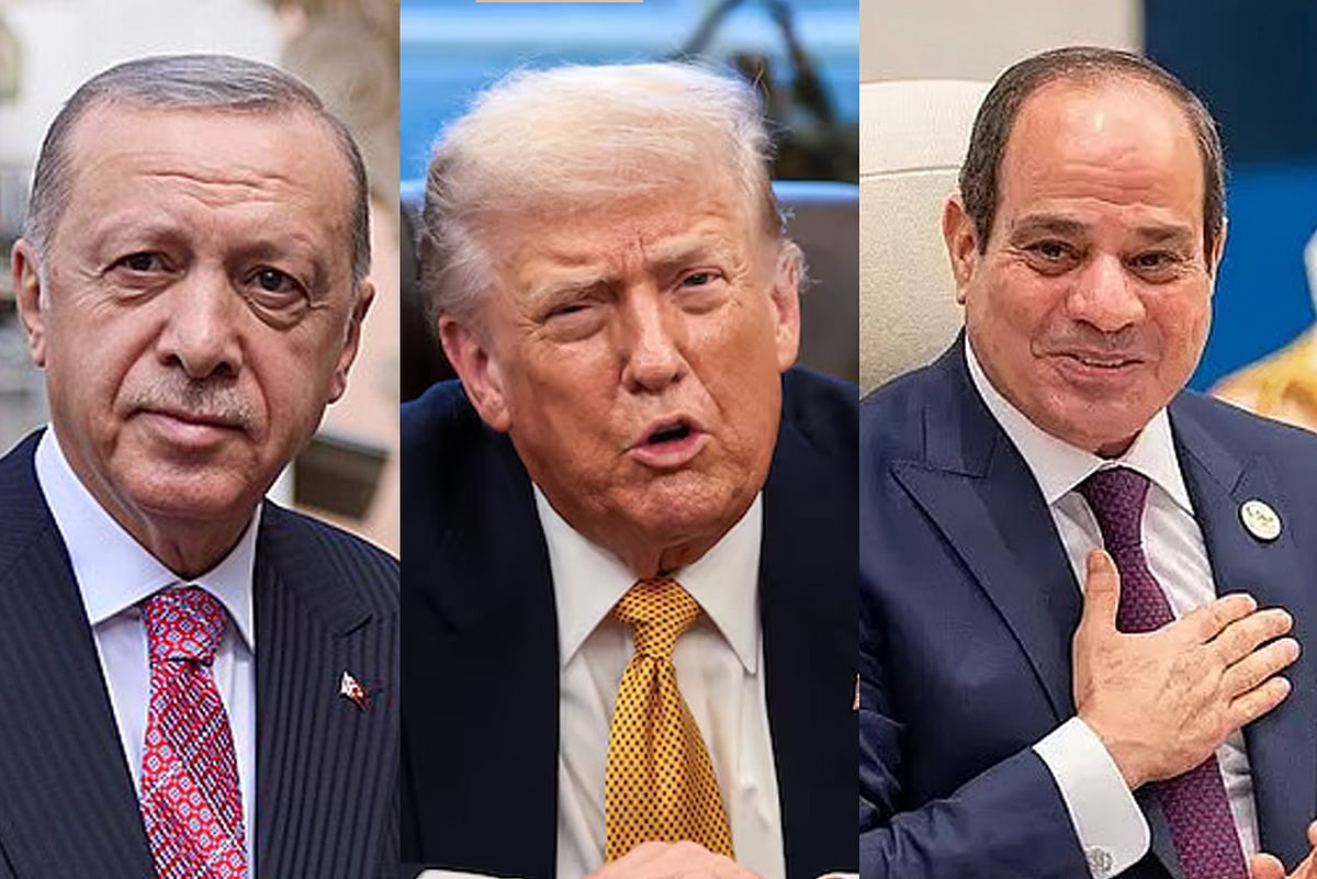 তুরস্কের প্রেসিডেন্ট রিসেপ তাইয়েপ এরদোয়ান, যুক্তরাষ্ট্রের প্রেসিডেন্ট ডোনাল্ড ট্রাম্প ও মিসরের প্রেসিডেন্ট আবদেল ফাত্তাহ আল-সিসি